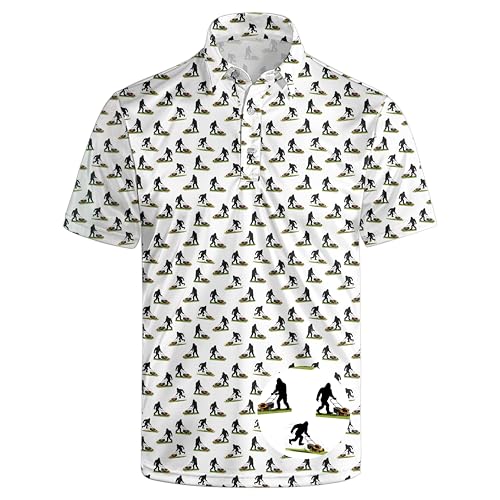 GUYEP Funny Lawn Mower Golf Polo Shirts for Men