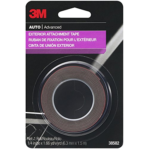 Image of 3M Auto Exterior Attachment Tape, 1 /4 in x 5 ft, Heavy Duty Double-Sided Automotive Tape for Car Trim, Moldings, Emblems, and Badges (Pack of 24, 38582)