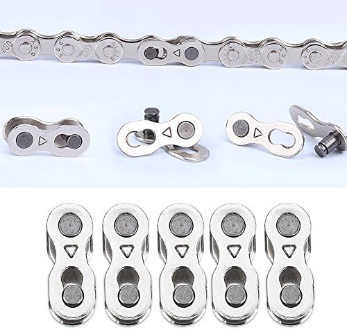 bike chain link, 5 Pairs Heavy Duty Bike Quick Release Chain Mater Link Magic Joint Connector replacement for 8/9/10 Speed(8/7/6 speed)