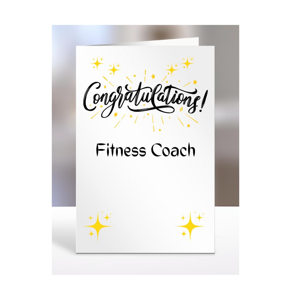Congratulations Fitness Coach card, gifts for men, women, colleagues, boss, manager, son, daughter, grandson, presents for christmas, A5-243b_26