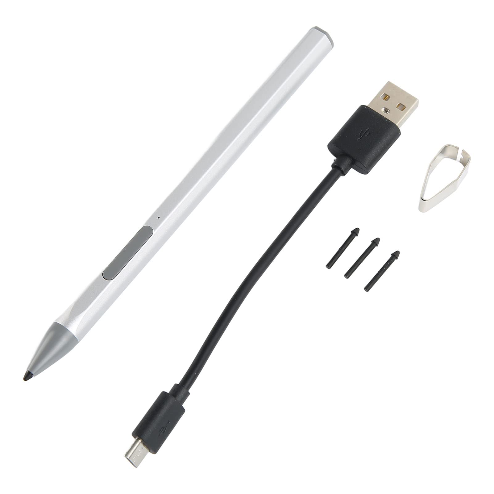 Penna Stilo per Tablet Precision Touch per Pro X 7 6 5 4 3 Laptop e Studio Design in Lega di Alluminio (Argento)