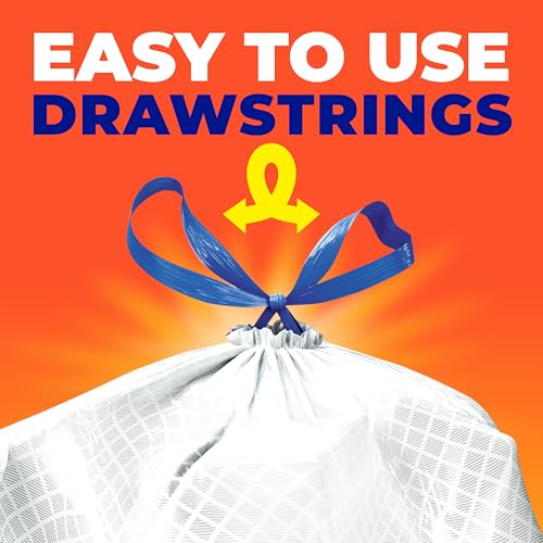 Image of Hefty Ultra Strong Signature Scents 13 Gallon Trash Bags, Citrus Spritz Scent, Tall Kitchen Trash Bags with 25% More Scent Technology, White, 80 Count