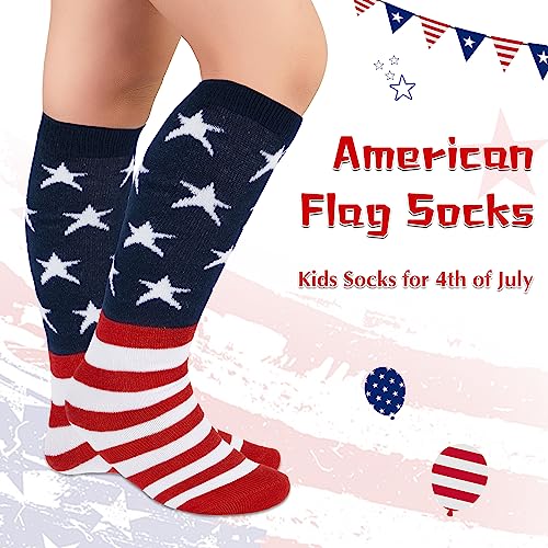 Zando American Flag Knee High Socks for Fourth Of July Soccer, Softball & Baseball Socks for Youth and Kids3