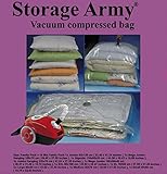 Storage Army [10 MIX Family Pack] Storage Bags [One from All] Jumbo, Mega Jumbo Hanging, Gigantic, Jumbo Hanging, Mega Jumbo, XXL, XL, L, M & S Seal Compressed Vacuum Bag Storage Saver Organizer Space