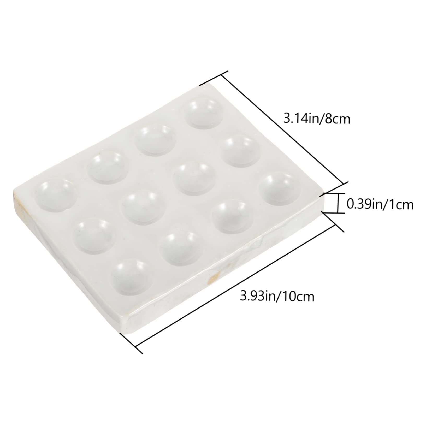 KICHOUSE Lab Chemical Testing Plate Porcelain Reaction Well Plate 2pcs 12 Holes White Black
