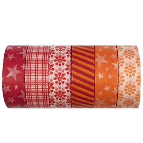 Allydrew Spicy Hot Washi Tapes Decorative Masking Tapes, Set Of 6 #TOP7