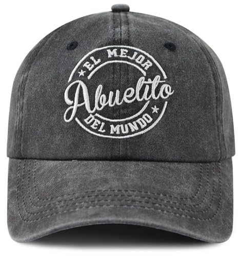 Image of Funny Embroidered EL Mejor Abuelite Del Mundo Hat for Men, Adjustable Cotton Grandpa Baseball Cap