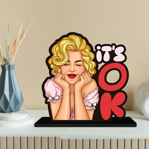 Image of Artvibes it's OK Inspirational Quotes Table Decor for Office Desk | Home Decoration Items | Living Room | Modern Art Wooden Showpiece Decorative Gift item (SP 1186)