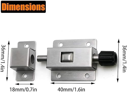 Miniatura 2 de Pestillo con resorte de tamaño pequeño  Cerradura de seguridad para puerta  Perno de barril de metal con resorte  Pestillo de puerta resistente de