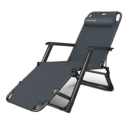 DRFGNF Sillas Plegables de Gravedad Cero, Ajustables, con 10 Niveles de inclinación, para Playa, Patio, Piscina, jardín, Camping, Exteriores, Patas cuadradas de Acero (Negro)