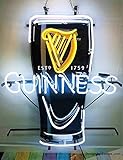 Neon Signs for Wall Decor 24inx20in Guinness's Harp Irish Sign Light Lamp With Hd Vivid Printing Tech Artwork Neon Glass Tubing