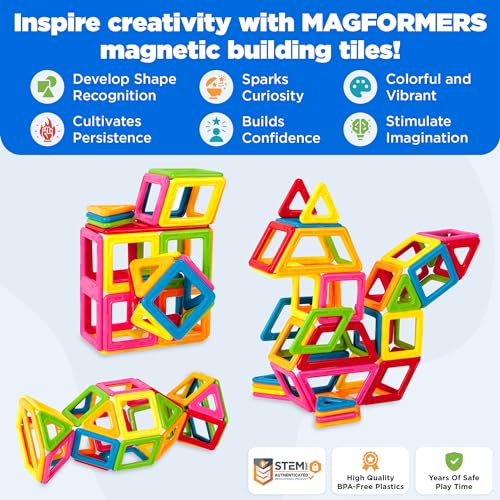 Magformers My First 54-Piece Rainbow Magnetic Tiles Set — view 2