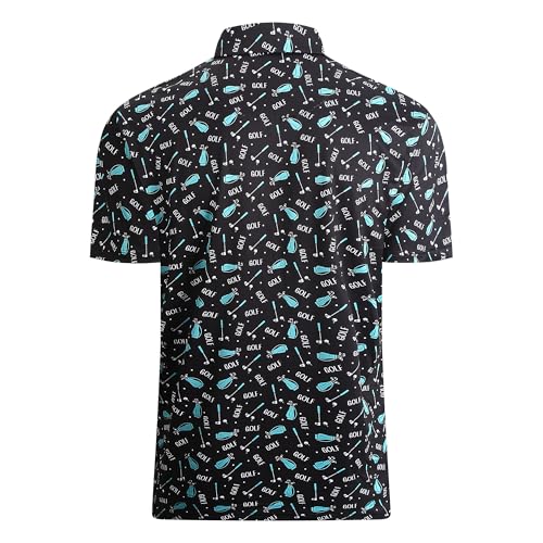 Image of Damipow Premium Golf Shirts for Men Dry Fit Performance Polo Short Sleeve Collared Shirt