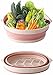 2 in 1 creativo pieghevole in silicone grande colino lavaggio frutta setaccio colino colino pieghevole cucina colino doppio strato lavabo e cestino per lavare verdure (rosa)