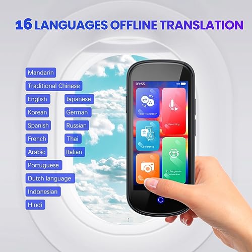 Language Translator Device No WiFi Needed AI Voice Translator Instant Two-Way 137 Language Translator 4" HD Online/Offline/Recording/Photo Translation for Travel Business(Light Black) 5 Language Translator Device No WiFi Needed AI Voice Translator Instant Two-Way 137 Language Translator 4" HD Online/Offline/Recording/Photo Translation for Travel Business(Light Black) - Image 3
