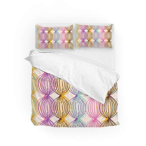 Parure de lit King Size 3 pièces en polyester imprimé multicolore toutes saisons - 2