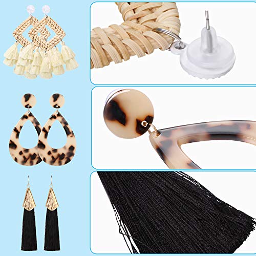 6 Pairs Rattan Earrings Straw Earrings Tassel Woven Bohemian Earring Handmade Wicker Braid Hoop Drop Earring For Women Girls #TOP4