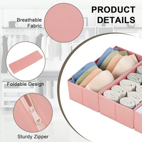 DIMJ-Drawer-Organizers-for-Clothing-Set-of-4-Dresser-Drawer-Organizers-Fabric-Closet-Organizers-and-Storage-Drawer-Dividers-for-Baby-Clothes-Socks-Belt-Tie-Pink