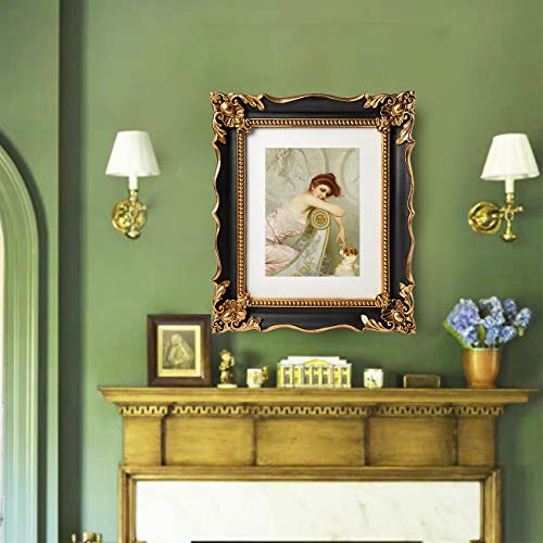 Asowin 8X10 Vintage Picture Frame With Embossed Flower Design，Antique Frames For 8 × 10 Or 5 × 7 Photos With White Mat,Wall &Tabletop Decor,Black… #TOP4