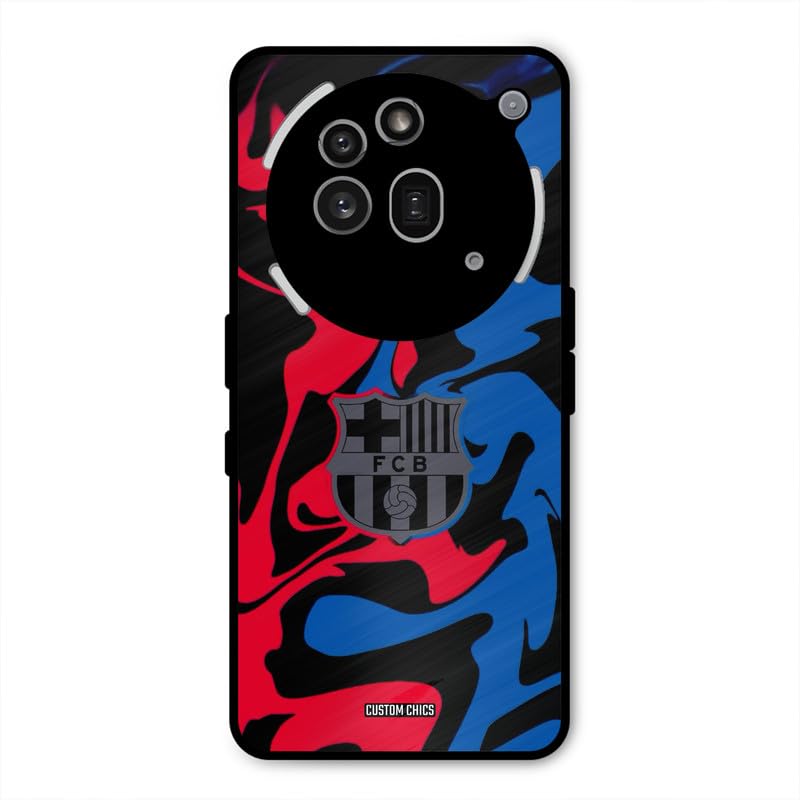 Image of PrintShield FC Barcelona Comic Back Cover for Nothing Phone 3A Pro, Shockproof Printed Phone Case with Soft TPU Sides & Anti-Slip Grip