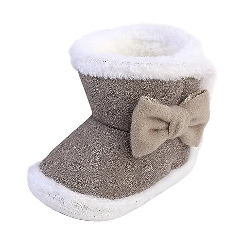 Patucos Bebe Botas Recien Nacido Invierno Cálidos Zapatillas Niña Niño Suave de Suela Antideslizante Zapatos Primeros Pasos Botines de Nieve Gamuza Sintética Lazo con Forro Polar Para Bebé
