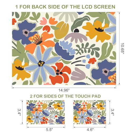 Image of DINKY Laptop Notebook Skin Sticker Soft Cover Decal Fits 13 13.3 14 15 15.4 15.6 inch Laptop Protector Netbook PC, Easy to Apply and Remove (Colorful Abstract Flowers)