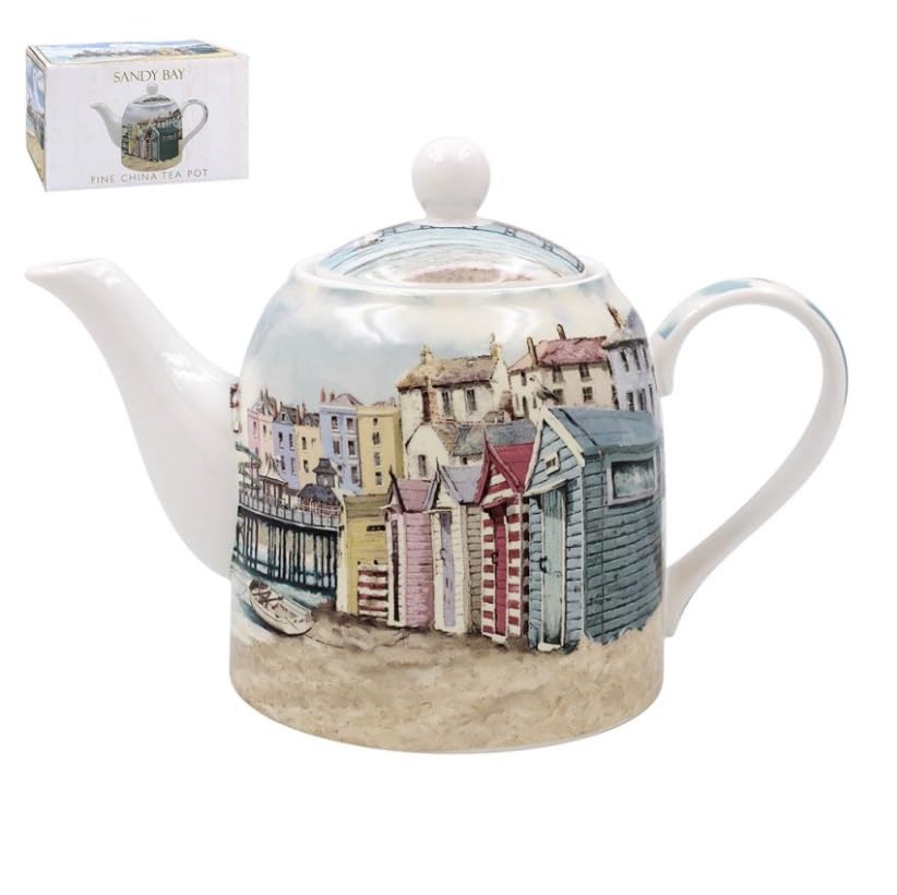 The Leonardo Collection Macneil Studios Sandy Bay Tea Pot with Lid | British Designed Tea Pot | Ceramic Pot for Home & Office | Tea Pot for Serving Hot Drinks