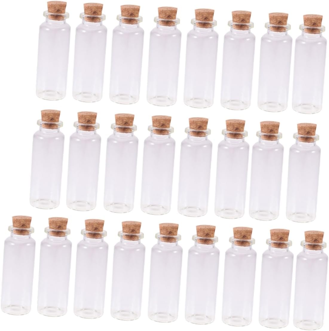 25Pcs Small Glass Bottles with Cork Stoppers for Creative Candy Wedding Favors and Crafts Transparent Jars with Lids for Sharing and Sealing