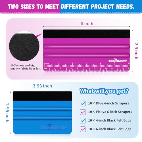 Image of TECKWRAP Professional Felt Squeegee for Vinyl, 20 PCS