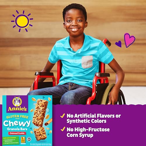 Image of Annie's Chewy Granola Bars, Oatmeal Cookie, Gluten Free, 5 ct, 4.9 oz.
