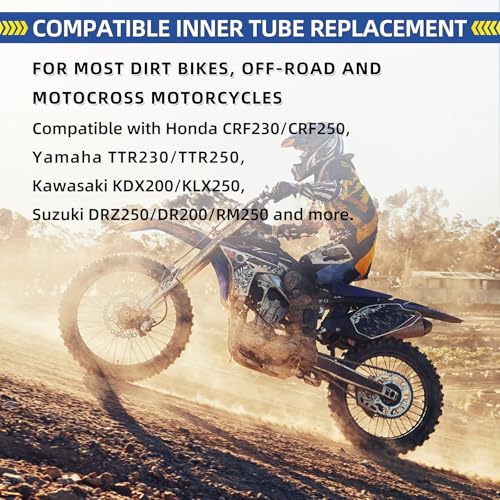 Image of GICOOL 4.50x18 inch (110 /100-18) Butyl Inner Tubes Motorcycle Replacement, 3mm Thick Heavy Duty, 2 Pack with TR4 Valve Stem, Fits for Dirt Pit Bike, Off-Road and Motocross Tires