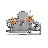 Vanky Industry 1pcs Compatible with WAGO 282-860 ​3-Conductor Disconnect/Test Terminal Block 6mm² Gray New