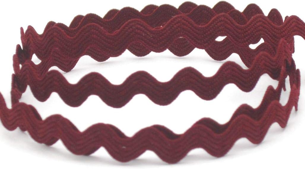 8mm RIC Rac Trim Burgundy - per metre