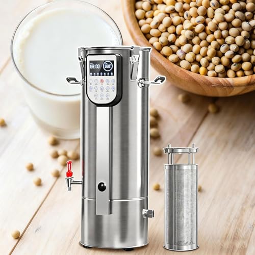 Máquina automática de leche de soja, molinillo de acero inoxidable con filtro extraíble y separación de escoria, pantalla inteligente LED para leche de soja casera, pasta de frijoles, sopa de maíz