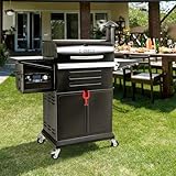 Z GRILLS Wood Pellet Grill & Smoker 8-in-1 Pellet Grill with Automatic Temperature Control，Meat Probes，572 Sq. in Area for Backyard Camping Outdoor Party