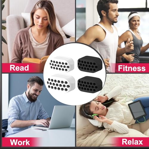 Image of 4PCS Jawline Exerciser, Jawline Shaper for Men and Women, Face Exercise Tool, Silicone Jaw Trainer for Defined Jawline, Double Chin Reducer, 2 Black and 2 White