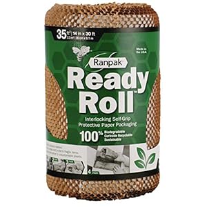 Ready Roll natural Packing Paper 30 ft x 14 in | Honeycomp Wrapping Paper | sustainable, environmentally friendly, 100% paper made in the USA