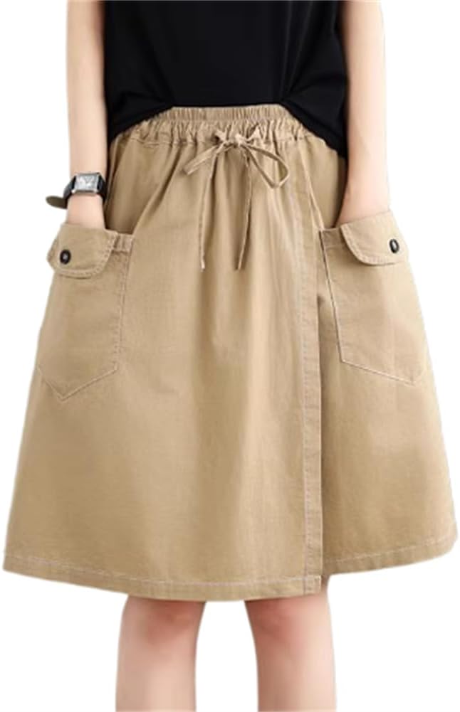 LIXINGHEITANG Summer Skirt Thin Cotton Five- Waisted Japanese Work Shorts