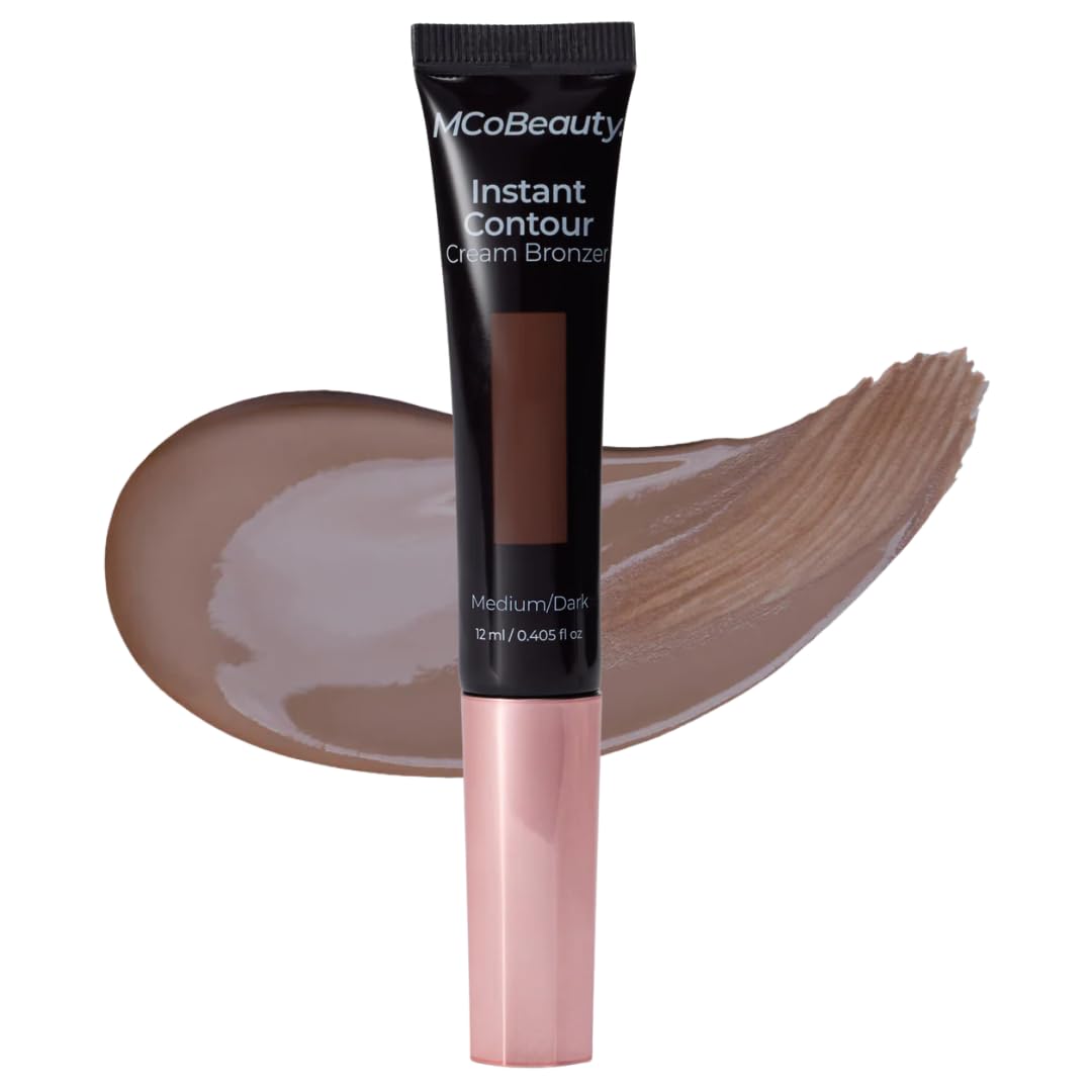 MCoBeauty - Instant Contour Cream Bronzer - Medium to Dark Shade - Cream Stick with In-Built Cushion Applicator for Cheekbones and Face Contour - Concealers & Neutralizing Makeup