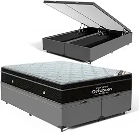 Cama Box Baú com Colchão de Molas Ensacadas Ortobom Elegante Superpocket Pillow In (Queen)