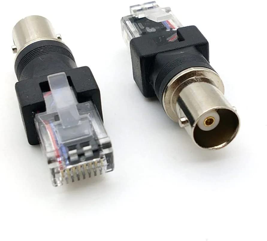 BNC to RJ45 Adapter, Female to Male Coaxial Tubular Coupler Adapter,Supports Transmission at high Data Rates up to 10GHz