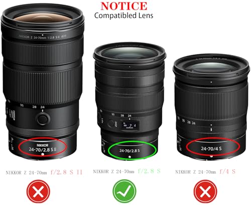 Capuchón para lente HB-87 para Nikon NIKKOR Z 24-70 mm f/2.8 S (no compatible con Z 24-70 mm f/2.8 S II ni Z 24-70 mm f/4 S) — Compatible con Nikon Z6 y Z7 — Capuchón de lente de 82 mm miniatura 2