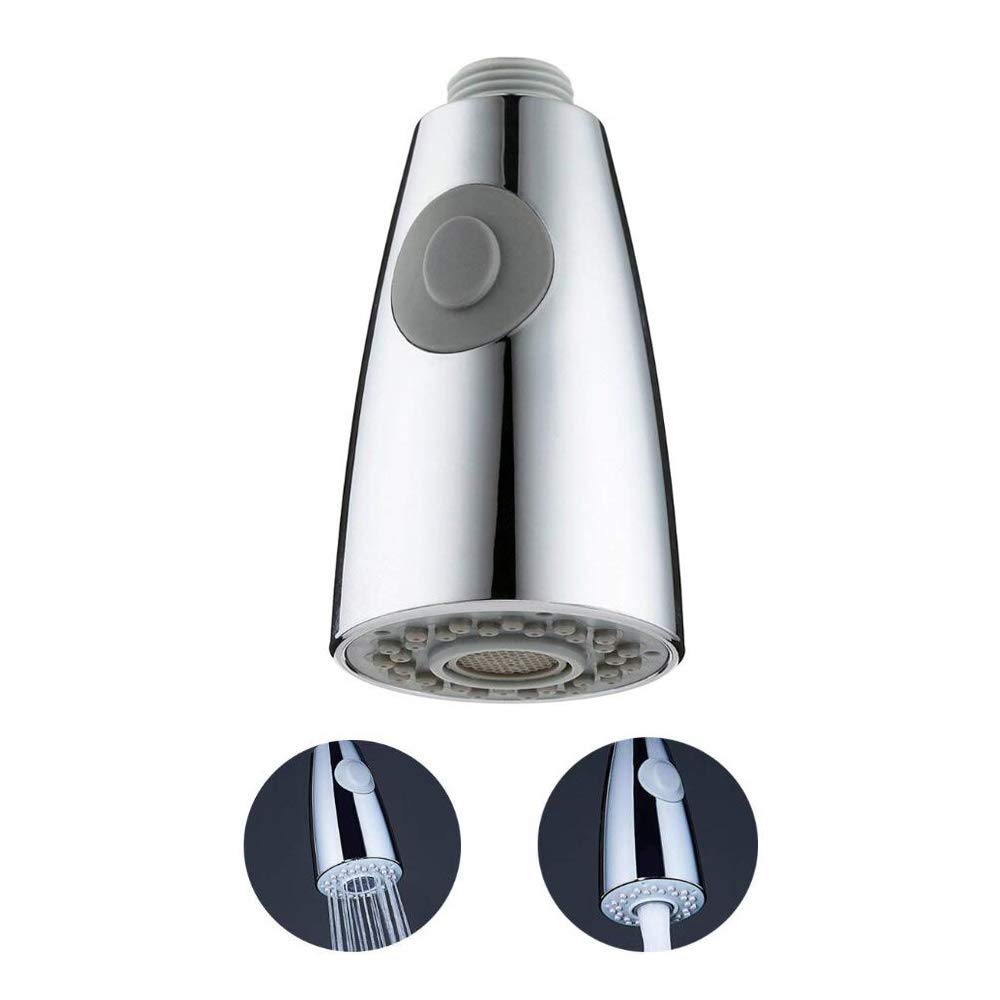 Replacement Sprayer for Kitchen Faucet - Pull Out Spray Head for Kitchen, Sink Pull-Down Faucet G1/2 Straight Thread 2-Function Stream Aerated Flow, Chrome Finish