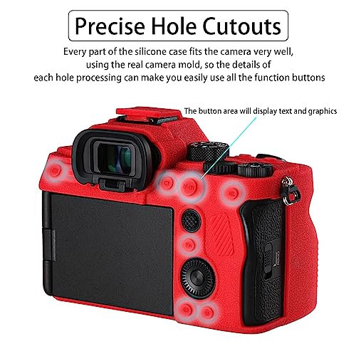 Funda de silicona para cámara Sony Alpha 7R V Easy Hood roja miniatura 2