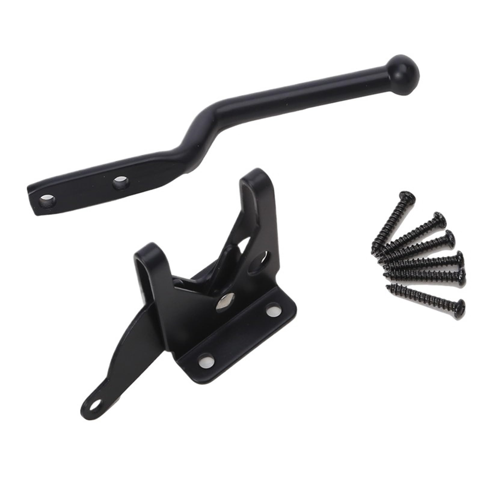 1pcs Auto Gate Latch with Bolt Steel Automatic Slam Catch Hardware Supplies(Black)