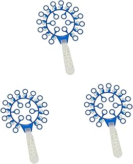 CLISPEED 3pcs Children Outdoor Blowing Bubble Blower Jumbo Giant Bubble Set Creative Large Bubble Ring Toys Bubble Maker Toys Bubble Wand for Kids Boys and Girls (Circle Big Bubble Tool Random Color)