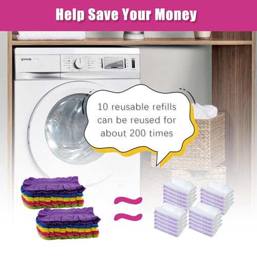 Image of 10 Pcs Duster Refill, 360 Reusable Fleece Duster Refills for Swiffer with 1 Handle for Cleaning Ceiling Fan Window Hardwoods Kitchen Floor, Wet and Dry Dual Use (Mixture Colors)