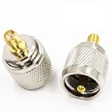 MWRF 2-Pack RF Coaxial Adapter SMA Female to PL259 Male (UHF Male PL-259)