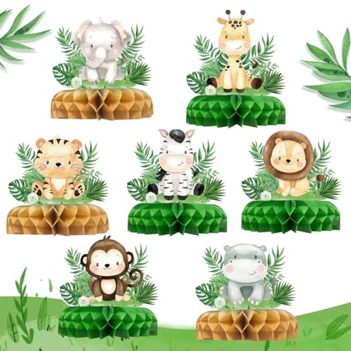 Wild One Birthday Table Decoration Safari Baby Shower Honeycomb Centerpiece