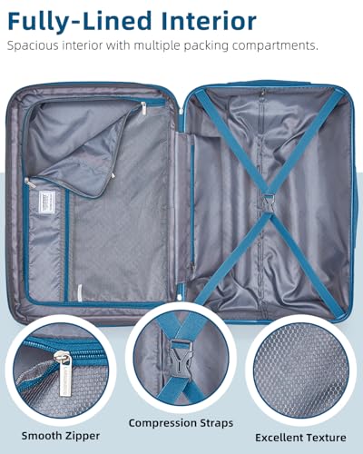 LARVENDER 20 Inch Expandable Suitcase